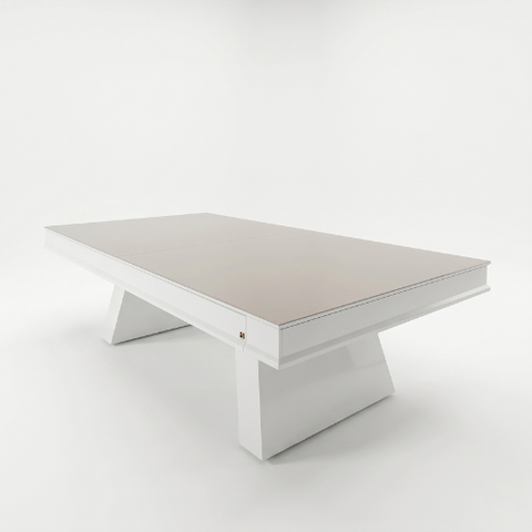 Mesa de Sinuca e Jantar Jade 2 em 1 com Pedra Ardósia e Tampo Removível Branca