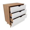 Ver imagem 3 de Cômoda 68x92,5cm 4 Gavetas Amêndoa Cm8026 Cor: Amêndoa/branco