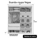 Ver imagem 2 de Guarda Roupa Solteiro Vegas 2 Portas de Correr 2 Gavetas MDF Amadeirado Naturale Bom Pastor Móveis