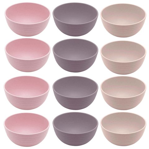 12 Bowls de Bambu Tigela Cumbuca 12x6cm Lyor Lines Sortidas Sobremesa Petiscos Frutas