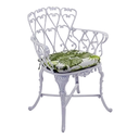 Ver imagem 1 de Cadeira Poltrona de Jardim Viena Alumínio Fundido Branco com Almofada