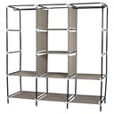 Ver imagem 3 de Guarda Roupa Cabideiro Portatil Prateleiras Dobravel Armario Arara Grande Organizador Preto