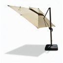 Ver imagem 4 de Guaraciaba Ombrelone Lateral Cantilever 3x3m Quadrado, Upf50+, Duplo Teto, Base com Rodas, Cor Caqui