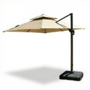 Ver imagem 3 de Guaraciaba Ombrelone Lateral Cantilever 3x3m Quadrado, Upf50+, Duplo Teto, Base com Rodas, Cor Caqui