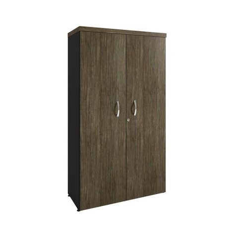 Armário Alto Pe40 Pandin 80 Cm (largura) em Mdp Cor Embuia Terra e Preto com Duas Portas