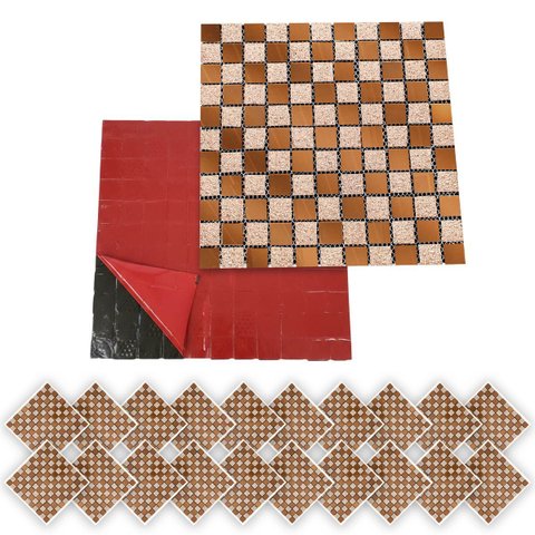Pastilha de Vidro Autocolante Kit 20 Uni Parede Cozinha Box Banheiro Sala Decorativa Facil Aplicacao
