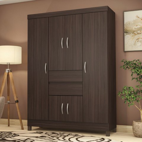 Guarda Roupa 6 Portas Ecom 2 Café Touch Demóbile