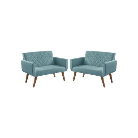 Kit 2 Poltronas 2 Lugares Anabelle Unidecor Turquesa