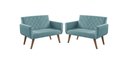 Ver imagem 1 de Kit 2 Poltronas 2 Lugares Anabelle Unidecor Turquesa