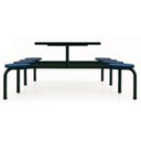 Ver imagem 3 de Mesa para Refeitório Fixa 8 Lugares Mdp Branco de 25 Mm - Assento Azul - 50101