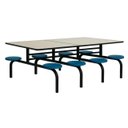 Ver imagem 4 de Mesa para Refeitório Fixa 8 Lugares Mdp Branco de 25 Mm - Assento Azul - 50101