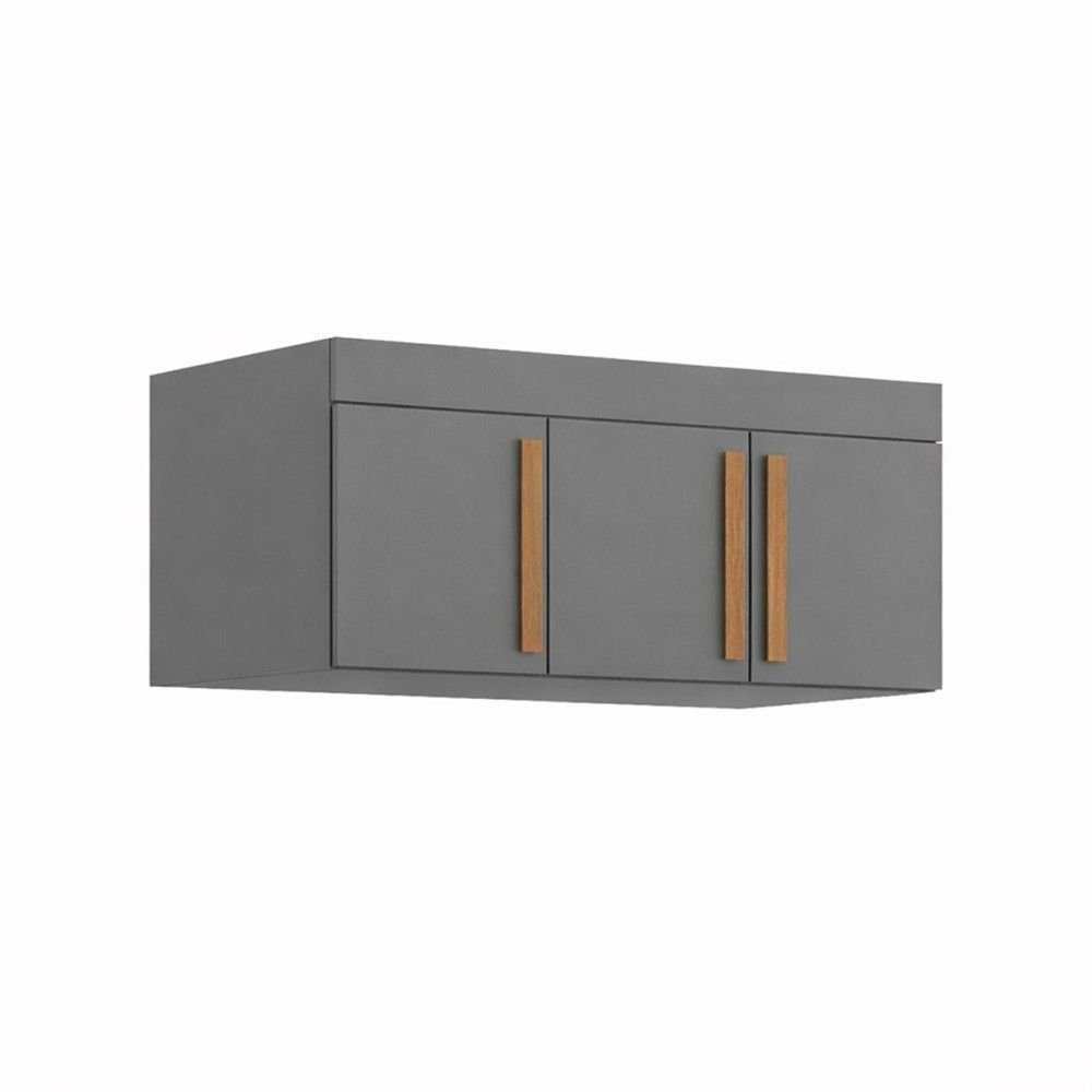 Armário Aéreo para Quarto Cecília 3 Portas Onix - Pnr Móveis