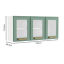 Ver imagem 5 de Armário Aéreo de Aço 3 Portas Vidro Bella Bertolini Verde Branco