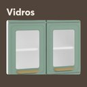 Ver imagem 4 de Armário Aéreo de Aço 3 Portas Vidro Bella Bertolini Verde Branco