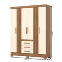 Ver imagem 6 de Guarda-Roupa Casal 4 Portas 3 Gavetas Ripado Nature Off White Briz B375 MDP com Pés