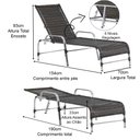 Ver imagem 3 de Kit 4 Cadeiras Vênus e Mesa Garden, 2 Espreguiçadeiras Catar e Mesa Emily para Jardim, Piscina Trama