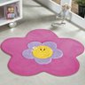 Tapete Grande Infantil De Pelúcia Menina Flor Big Rosa - 1