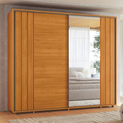 Guarda Roupas com Espelho 2 Portas de Correr 280cm Dali 162 Espazzo Madetec