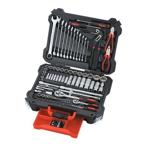 Jogo Kit de Ferramentas Profissional Kajima de 113 Peças JFP113P com Maleta de Transporte
