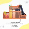 Kit Organizador, Porta Caneta e Lixeira Rose Gold Escritório - 5