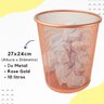 Kit Organizador, Porta Caneta e Lixeira Rose Gold Escritório - 3