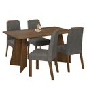 Ver imagem 2 de Conjunto Sala de Jantar Tampo de Madeira 4 Cadeiras Rustic/silver Tulum Madesa