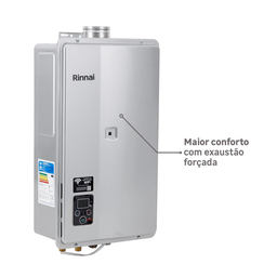 Aquecedor de Água a Gás Eletrônico E27 Rinnai Gn Prata - 5