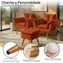 Ver imagem 3 de Kit 2 Poltronas Decorativa e Puff para Sala Recepção Manicure Consultório Quarto Alice Suede