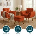 Ver imagem 5 de Kit 2 Poltronas Decorativa e Puff para Sala Recepção Manicure Consultório Quarto Alice Suede