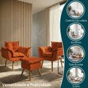 Ver imagem 4 de Kit 2 Poltronas Decorativa e Puff para Sala Recepção Manicure Consultório Quarto Alice Suede