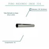 Tubo em aço inox redondo 7/8" 22,22mm, tam: 1m AISI 304 premium TUBO METALON 22,22MM TUBOS INOX - 2