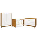 Ver imagem 2 de Quarto de Bebê Berço Evolution + Guarda Roupa 4P + Cômoda Sp Elfe Branco Fosco / Savana