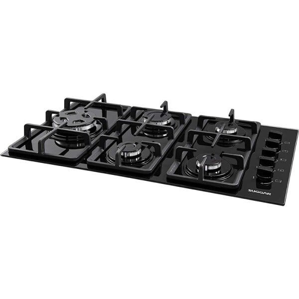 Fogão de Mesa Cooktop 5 Queimadores Preto Bivolt Suggar - 2