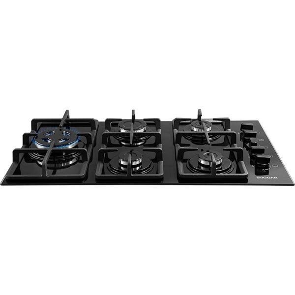 Fogão de Mesa Cooktop 5 Queimadores Preto Bivolt Suggar