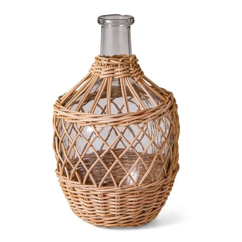 Vaso Decorativo Vidro com Fibra Natural 30x19cm- Mart 16849