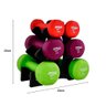 KIT HALTERES NEOPRENE COLORIDOS COM SUPORTE AHEAD SPORTS - 12KG - 1