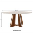 Ver imagem 2 de Mesa de Madeira Madri Redonda 135cm com Vidro Premio/off White 14933 - Lj Móveis