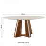 Mesa de Madeira Madri Redonda 135cm com Vidro Premio/off White 14933 - Lj Móveis - 2