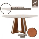 Ver imagem 3 de Mesa de Madeira Madri Redonda 135cm com Vidro Premio/off White 14933 - Lj Móveis