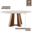 Ver imagem 4 de Mesa de Madeira Madri Redonda 135cm com Vidro Premio/off White 14933 - Lj Móveis
