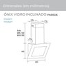 Coifa de Parede Onix Vidro Preto Inclinado 90 Cm Suggar - 2