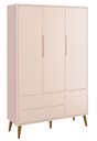 Ver imagem 1 de Guarda-Roupa Retrô 3 Portas Théo New Rosa Fosco com Madeira - Reller