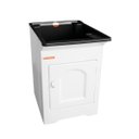 Ver imagem 1 de Gabinete Tanque com Esfregador 26 Litros Espaço Torneira Branco/Preto MAKO001