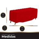 Ver imagem 2 de Calçadeira Baú King Size Estofada Maitê Veludo Vermelho