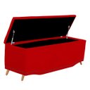 Ver imagem 1 de Calçadeira Baú King Size Estofada Maitê Veludo Vermelho