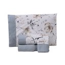 Ver imagem 6 de Jogo de Cama Completo Casal Queen Size Percal 180 Fios Estampado Ponto Palito Algodão 4 Peças Cinza