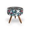 Puff Redondo Decorativo para Sala ou Quarto Pp Floral Azul - 1