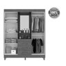Guarda Roupa Casal Canela em MDF 4 Portas 3 Gavetas com Espelho e Pés Madeform - 5