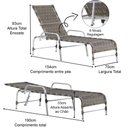 Ver imagem 3 de Kit Jogo de 4 Cadeiras e Mesa Floripa em Alumínio com 2 Espreguiçadeiras Roma Regulável e Trama Orig