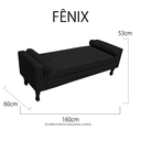 Ver imagem 4 de Recamier Baú Fênix para Cama Queen 160cm Suede Preto - Incasa Decor